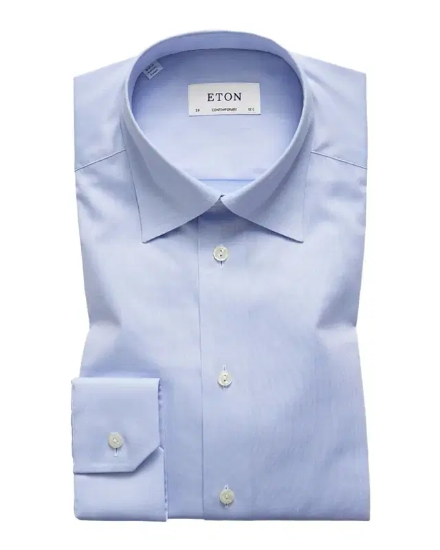 Men 's Contemporary-Fit Twill Dress Shirt with Hidden Button-Down Collar