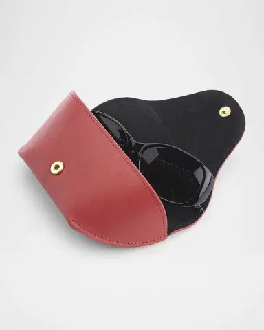 Royce New York Monogrammed Leather Sunglasses Carrying Case | Thumbnail 2