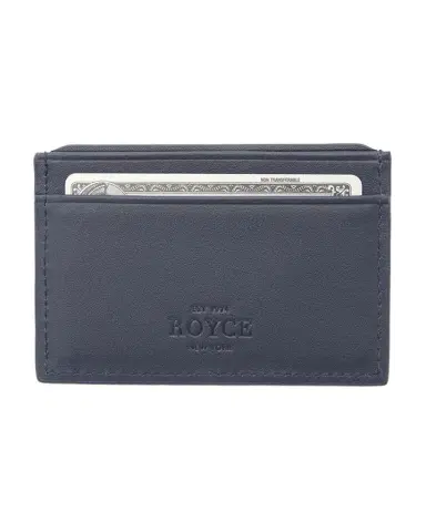 Royce New York Monogrammed RFID Blocking Leather Card Wallet, Personalized | Thumbnail 1