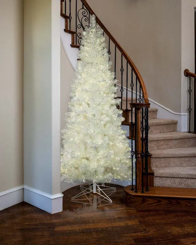 Barcana 9 ' White Iridescent Tree with LED Lights