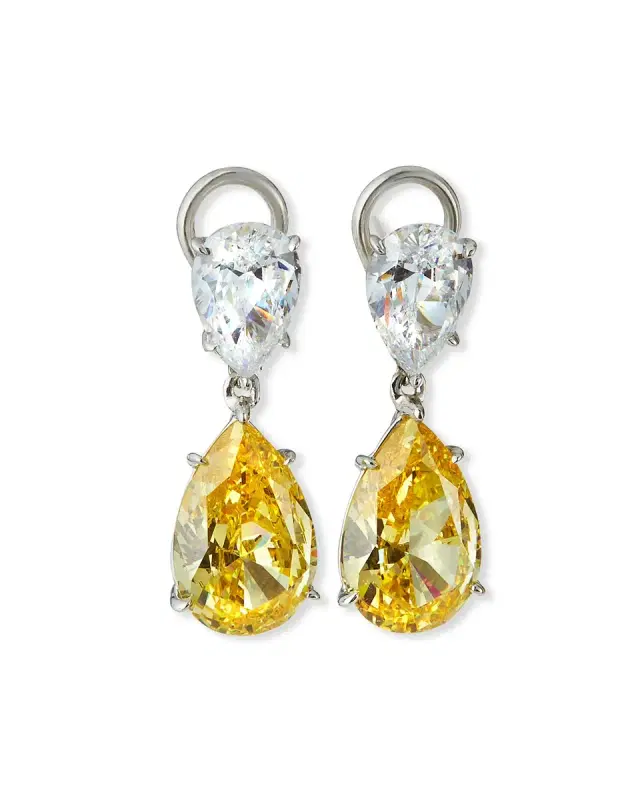 Double-Teardrop Cubic Zirconia Earrings