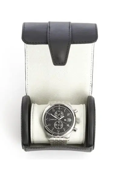 Royce New York Monogrammed Leather Travel Watch Roll, Personalized | Thumbnail 5