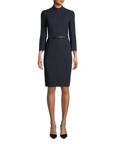 Akris Split-Neck Double-Face Wool Sheath Dress | Thumbnail 3 Akris Split-Neck Double-Face Wool Sheath Dress | Thumbnail 3