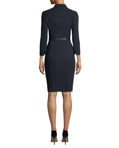 Akris Split-Neck Double-Face Wool Sheath Dress | Thumbnail 1 Akris Split-Neck Double-Face Wool Sheath Dress | Thumbnail 1
