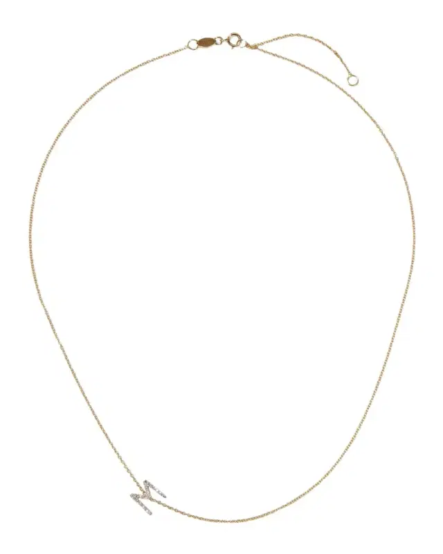 Diamond Asymmetrical Initial Necklace