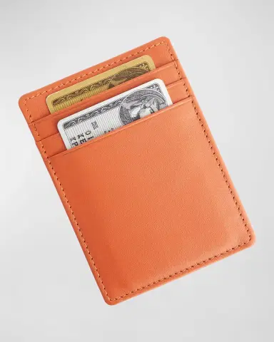 ROYCE New York Monogrammed Leather Magnetic Money Clip Wallet, Personalized | Thumbnail 3