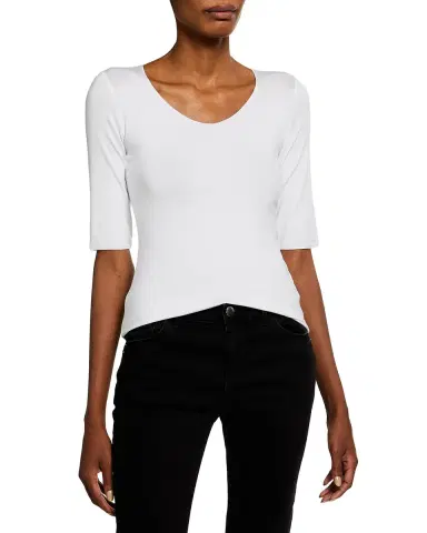 Emporio Armani Half-Sleeve Jersey Top | Thumbnail 1