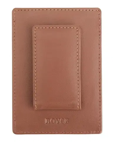 ROYCE New York Monogrammed Leather Magnetic Money Clip Wallet, Personalized | Thumbnail 1