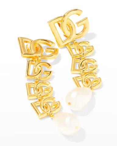 Dolce & Gabbana Graduated DG Logo Dangle Clip Earrings | Thumbnail 3