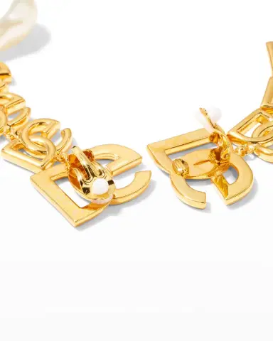 Dolce & Gabbana Graduated DG Logo Dangle Clip Earrings | Thumbnail 4
