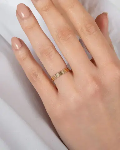 Zoe Lev Jewelry 14k Gold Trio Band Ring, Size 6 and 7 | Thumbnail 2 Zoe Lev Jewelry 14k Gold Trio Band Ring, Size 6 and 7 | Thumbnail 2