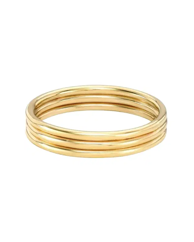 14k Gold Trio Band Ring, Size 6 and 7