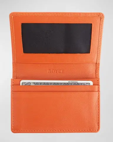 Royce New York Monogrammed Leather Card Holder Wallet | Thumbnail 2