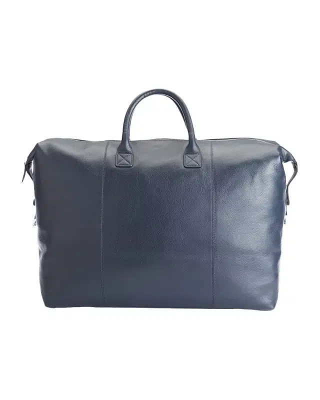 ROYCE New York Monogrammed Leather Weekender Duffel Bag