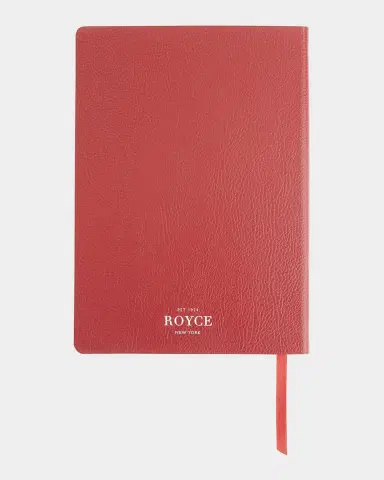 Royce New York Monogrammed Leather Bound Executive Notebook, Personalized | Thumbnail 3