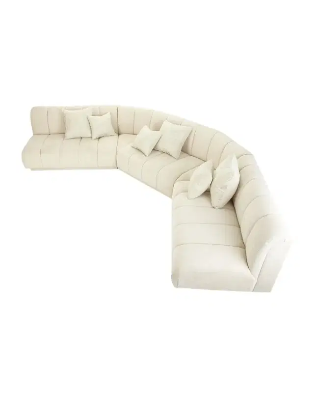 Haute House Malia Channel-Tufted Sectional Sofa