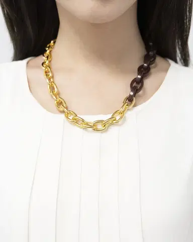 Ben-Amun Gold Link and Resin Necklace | Thumbnail 2 Ben-Amun Gold Link and Resin Necklace | Thumbnail 2