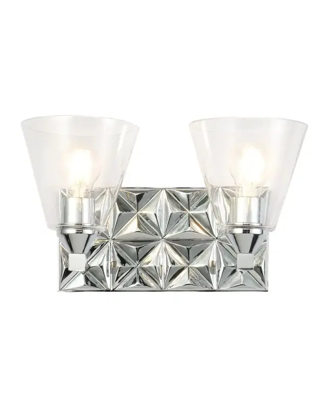 Lucas + McKearn Alpha 2-Light Bath Vanity Light with Glass