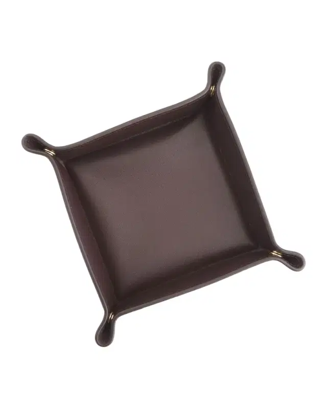 ROYCE New York Monogrammed Leather Catchall Valet Tray