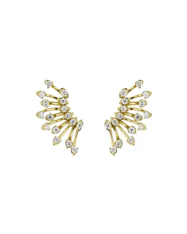 Hueb Luminus 18k Yellow Gold Diamond Semicircle Earrings | Thumbnail 1 Hueb Luminus 18k Yellow Gold Diamond Semicircle Earrings | Thumbnail 1