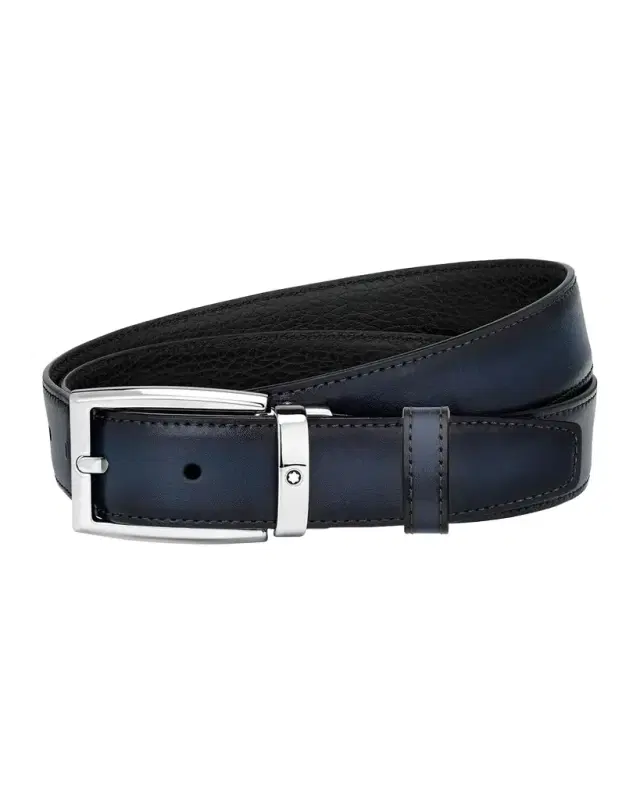 Montblanc Men 's Reversible Leather Buckle Belt