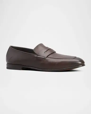 Zegna Men's Lasola Leather Penny Loafers | Thumbnail 2 Zegna Men's Lasola Leather Penny Loafers | Thumbnail 2