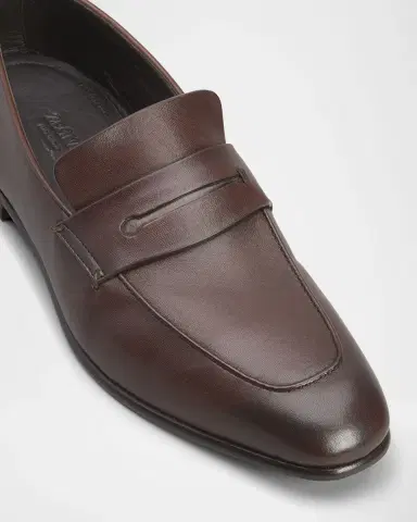 Zegna Men's Lasola Leather Penny Loafers | Thumbnail 4 Zegna Men's Lasola Leather Penny Loafers | Thumbnail 4