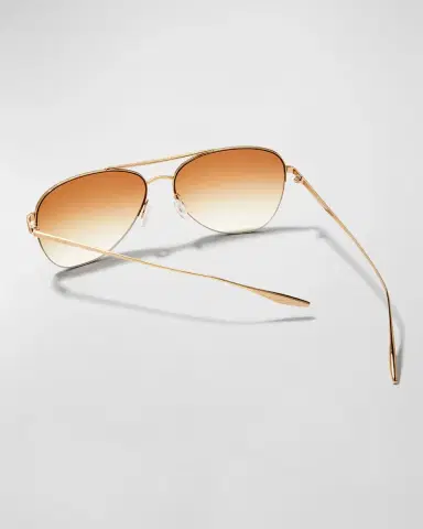 BARTON PERREIRA Chevalier Semi-Rimless Metal Aviator Sunglasses | Thumbnail 2