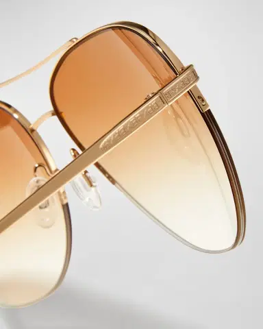 BARTON PERREIRA Chevalier Semi-Rimless Metal Aviator Sunglasses | Thumbnail 4