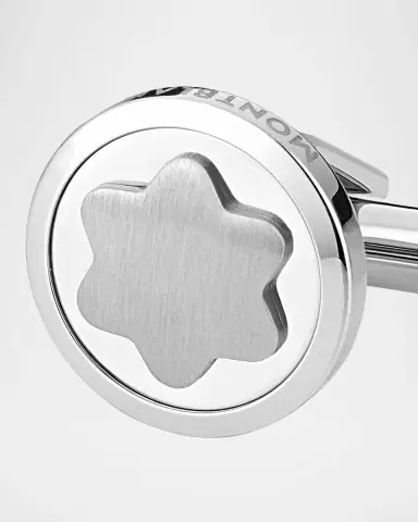 Montblanc Snowcap-Emblem Round Cuff Links, Silvertone | Thumbnail 2