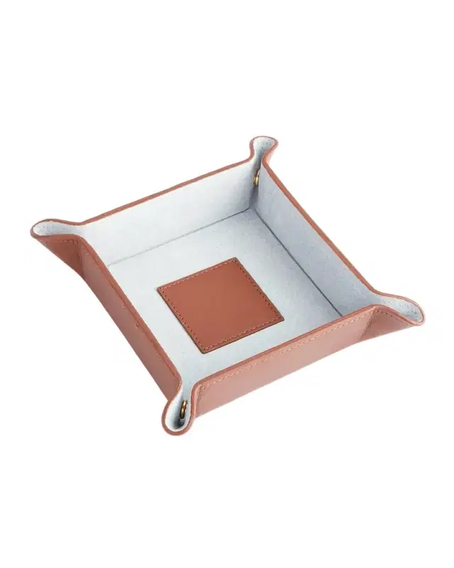 ROYCE New York Personalized Suede & Leather Catchall Valet Tray
