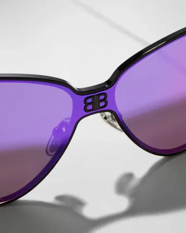 Balenciaga Logo Metal Cat-Eye Sunglasses | Thumbnail 3