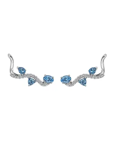 Hueb 18K Mirage White Gold Earrings with VS-GH Diamonds and Blue Topaz | Thumbnail 1 Hueb 18K Mirage White Gold Earrings with VS-GH Diamonds and Blue Topaz | Thumbnail 1