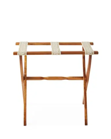 Gate House Furniture Greek Key Straps Luggage Rack | Thumbnail 2