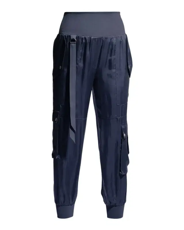 Cinq a Sept Harmony Satin Cargo Jogger Pants