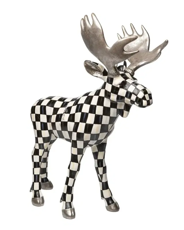MacKenzie-Childs 22.5" Courtly Check Standing Moose