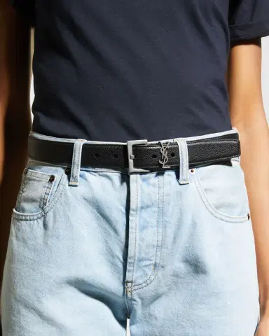 Saint Laurent YSL Grained Leather Belt | Thumbnail 2