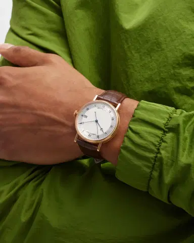 Breguet Rose Gold Classique Silver Dial Watch with Leather Strap | Thumbnail 2