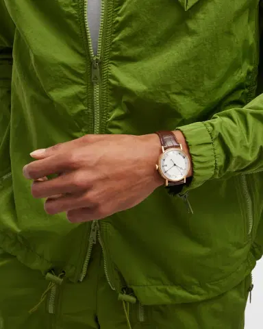 Breguet Rose Gold Classique Silver Dial Watch with Leather Strap | Thumbnail 5
