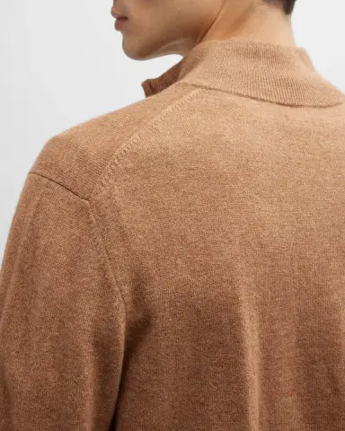 Neiman Marcus Men's Wool-Cashmere 1/4-Zip Sweater | Thumbnail 6 Neiman Marcus Men's Wool-Cashmere 1/4-Zip Sweater | Thumbnail 6