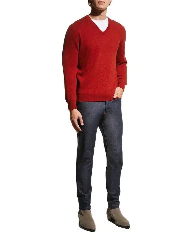 Men's Wool-Cashmere Knit V-Neck Sweater
