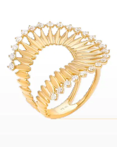 Hueb 18K Tribal Yellow Gold Ring with VS/GH Diamonds | Thumbnail 2
