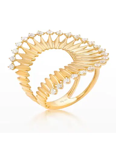 Hueb 18K Tribal Yellow Gold Ring with VS/GH Diamonds | Thumbnail 3
