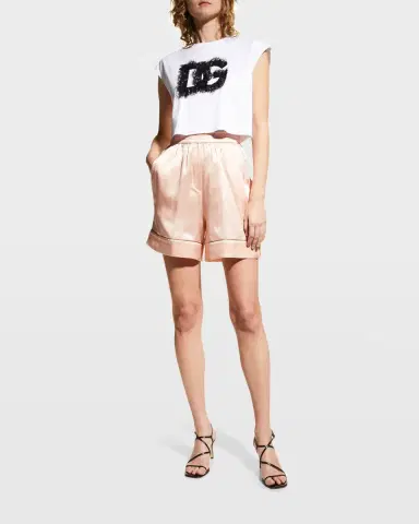 Dolce & Gabbana Silk Pajama Shorts | Thumbnail 2 Dolce & Gabbana Silk Pajama Shorts | Thumbnail 2