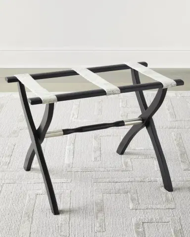 Gate House Furniture Wood Contour Leg Luggage Rack with Metal Accents | Thumbnail 2 Gate House Furniture Wood Contour Leg Luggage Rack with Metal Accents | Thumbnail 2
