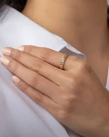 Zoe Lev Jewelry Yellow Gold Coil Ring | Thumbnail 4