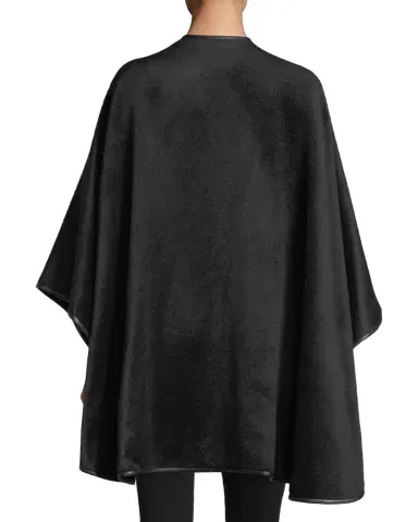 Sofia Cashmere Baby Alpaca Cape w/ Leather Trim | Thumbnail 1