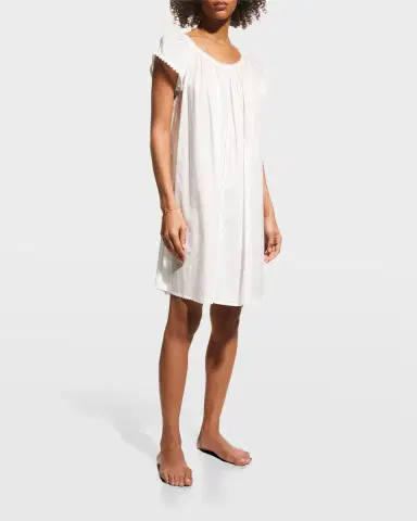 Pour Les Femmes Knee-Length Nightgown w/ Lace | Thumbnail 3