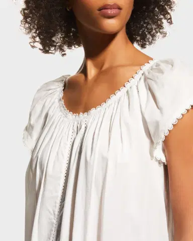 Pour Les Femmes Knee-Length Nightgown w/ Lace | Thumbnail 4