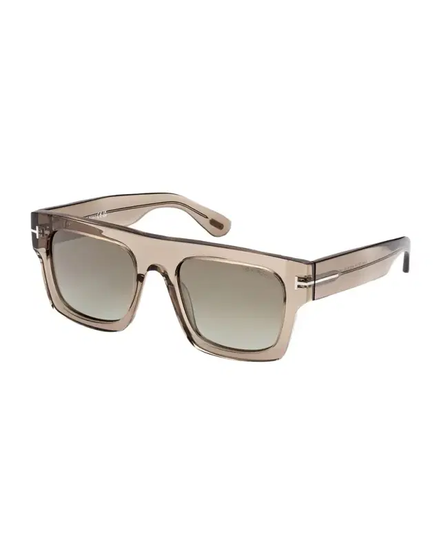 Men 's Fausto M T-Logo Square Flat-Top Sunglasses